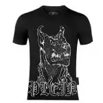 high quality philipp plein t shirts fashion short sleeve cotton dog philipp plein black